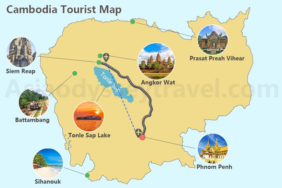 cambodia tourist map